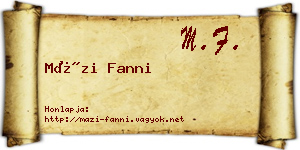Mázi Fanni névjegykártya