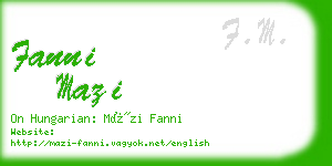 fanni mazi business card